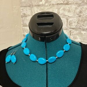 Turquoise necklace and earrings set